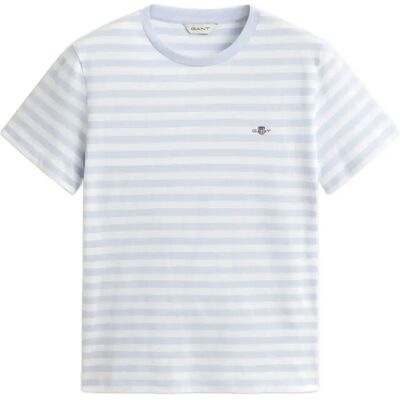Gant Reg Striped Shield Ss T-Shirt M Blue M Gant Reg Striped Shield Ss T-Shirt M Blue M