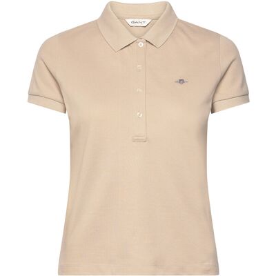 Gant Slim Sheild Cap Sleeve Pique Polo L Beige L Gant Slim Sheild Cap Sleeve Pique Polo L Beige L