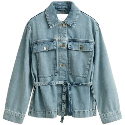 Gant Denim Jacket With Tie Detail M Blue M Gant Denim Jacket With Tie Detail M Blue M