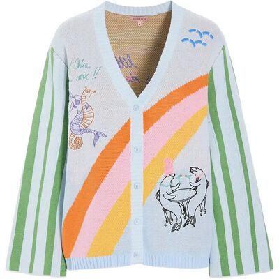 Hunkøn Bubbles Cardigan XXL Blue XXL Hunkøn Bubbles Cardigan XXL Blue XXL