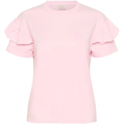 Kaffe Kaerin Flounce T-Shirt S Pink S Kaffe Kaerin Flounce T-Shirt S Pink S