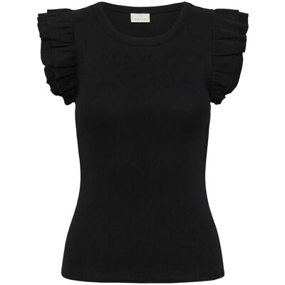 Kaffe Kacarna Flounce Top M Black M Kaffe Kacarna Flounce Top M Black M