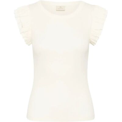 Kaffe Kacarna Flounce Top M Cream M Kaffe Kacarna Flounce Top M Cream M