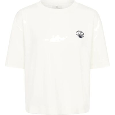 Kaffe Kaannie Embroidery T-Shirt XXL Cream XXL Kaffe Kaannie Embroidery T-Shirt XXL Cream XXL