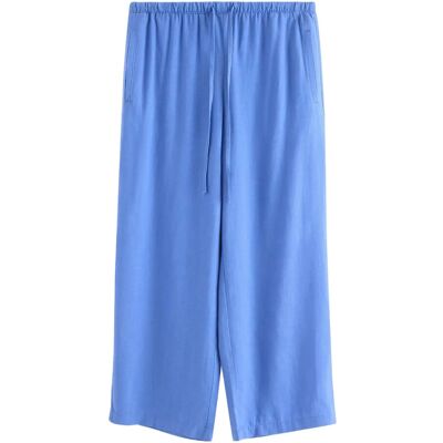 Lindex Cropped Trousers In Linen Blend XXL Blue XXL Lindex Cropped Trousers In Linen Blend XXL Blue XXL