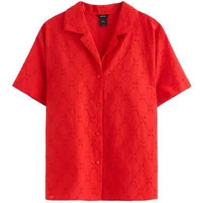 Lindex Shirt With Broderie Anglaise S Red S Lindex Shirt With Broderie Anglaise S Red S