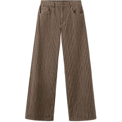 Mango Wide Leg Striped Jeans 38 Brown 38 Mango Wide Leg Striped Jeans 38 Brown 38