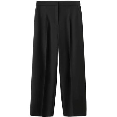 Mango Straight-Fit Pleated Trousers 42 Black 42 Mango Straight-Fit Pleated Trousers 42 Black 42