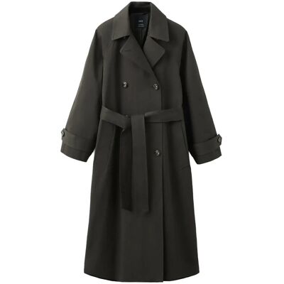 Mango Long Double-Breasted Trench Coat XXL Brown XXL Mango Long Double-Breasted Trench Coat XXL Brown XXL