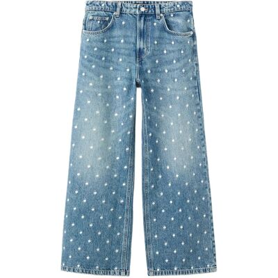 Mango Polka Dot Straight-Leg Jeans 38 Blue 38 Mango Polka Dot Straight-Leg Jeans 38 Blue 38