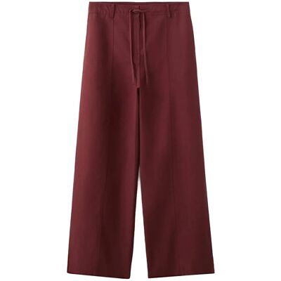 Mango Straight-Fit Lyocell Trousers 40 Burgundy 40 Mango Straight-Fit Lyocell Trousers 40 Burgundy 40