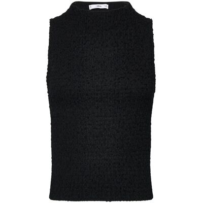 Mango Ruched-Texture Top XS Black XS Mango Ruched-Texture Top XS Black XS