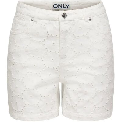 ONLY Onlphine-Fio Hw Anglaise Shorts Pnt S White S ONLY Onlphine-Fio Hw Anglaise Shorts Pnt S White S