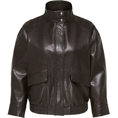 ONLY Carmakoma Carjulia Faux Leather Ovz. Bomber Otw 46 Brown 46 ONLY Carmakoma Carjulia Faux Leather Ovz. Bomber Otw 46 Brown 46