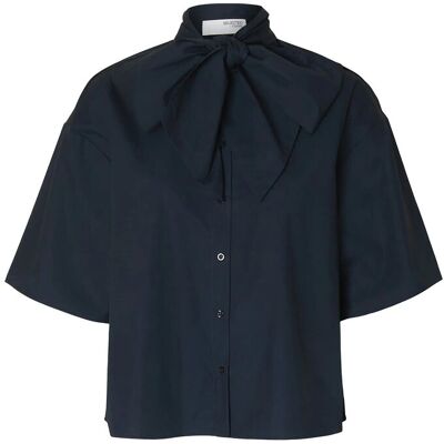 Selected Slfaya-Juno 2/4 Bow Shirt 40 Navy 40 Selected Slfaya-Juno 2/4 Bow Shirt 40 Navy 40