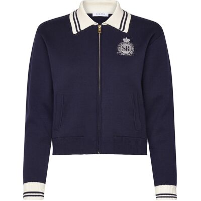 Sporty & Rich Royal Club Zipped Cardigan M Navy M Sporty & Rich Royal Club Zipped Cardigan M Navy M