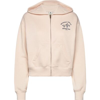Sporty & Rich Bh Riding Club Soft Cropped Zip Hoodie M Pink M Sporty & Rich Bh Riding Club Soft Cropped Zip Hoodie M Pink M