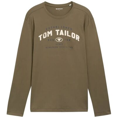 Tom Tailor Printed Longsleeve S Khaki S Tom Tailor Printed Longsleeve S Khaki S