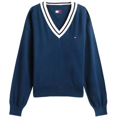 Tommy Jeans Tjw Rlx V-Neck Tipping Sweater XXS Navy XXS Tommy Jeans Tjw Rlx V-Neck Tipping Sweater XXS Navy XXS