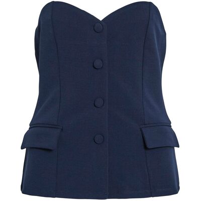 Vila Viperis Bandeau Top/Dc/Ka M Navy M Vila Viperis Bandeau Top/Dc/Ka M Navy M