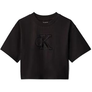 Calvin Velvet Monogram Boxy S/S T-Shirt 104 Black 104 Calvin Velvet Monogram Boxy S/S T-Shirt 104 Black 104