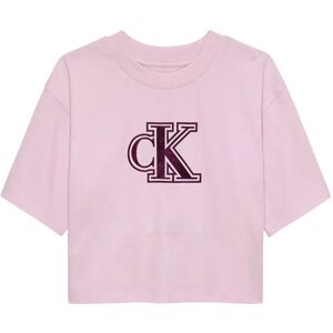 Calvin Velvet Monogram Boxy S/S T-Shirt 152 Pink 152 Calvin Velvet Monogram Boxy S/S T-Shirt 152 Pink 152