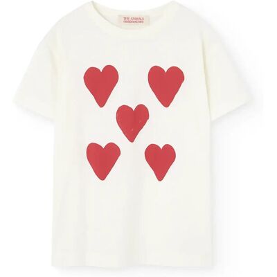 THE ANIMALS OBSERVATORY Hearts White Rooster T-Shirt 8 Y Cream 8 Y THE ANIMALS OBSERVATORY Hearts White Rooster T-Shirt 8 Y Cream 8 Y