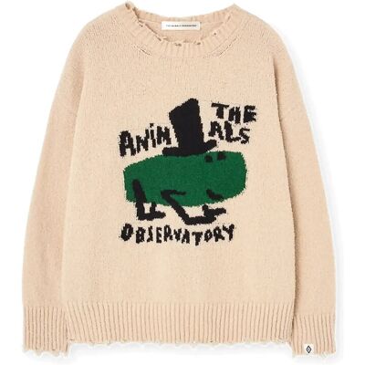 THE ANIMALS OBSERVATORY Gollie Kid Sweater Soft Pink 98 Beige 98 THE ANIMALS OBSERVATORY Gollie Kid Sweater Soft Pink 98 Beige 98