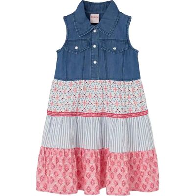 Boboli Denim Dress Combined For Girl -Bci 86 Blue 86 Boboli Denim Dress Combined For Girl -Bci 86 Blue 86