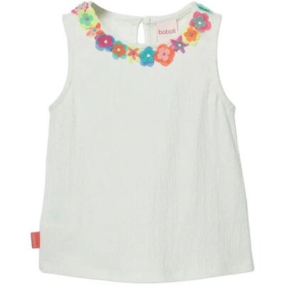 Boboli Knit T-Shirt For Girl -Bci 98 White 98 Boboli Knit T-Shirt For Girl -Bci 98 White 98