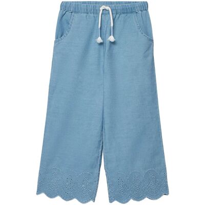 Boboli Denim Trousers Embroidery For Girl -Bci 104 Blue 104 Boboli Denim Trousers Embroidery For Girl -Bci 104 Blue 104