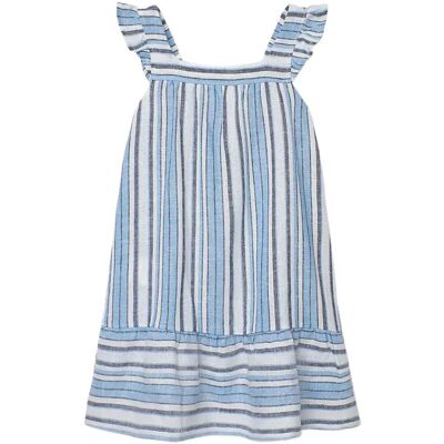 Boboli Linen Dress Striped For Girl 116 Blue 116 Boboli Linen Dress Striped For Girl 116 Blue 116