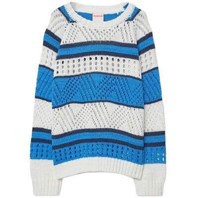 Boboli Knitwear Pullover Striped For Girl 128 Blue 128 Boboli Knitwear Pullover Striped For Girl 128 Blue 128