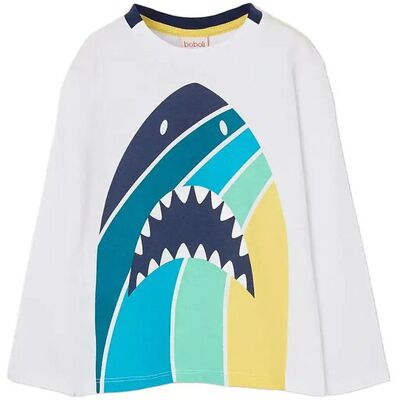 Boboli Knit T-Shirt Long Sleeves For Boy -Bci 104 White 104 Boboli Knit T-Shirt Long Sleeves For Boy -Bci 104 White 104