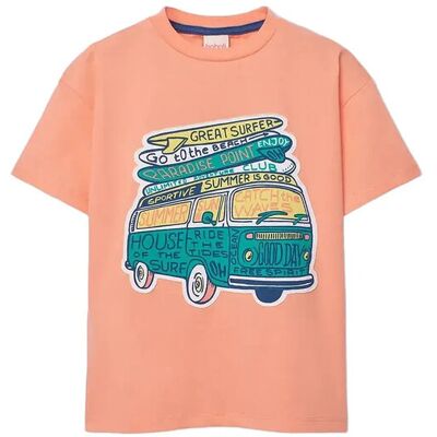 Boboli Knit T-Shirt Dye For Boy -Bci 122 Orange 122 Boboli Knit T-Shirt Dye For Boy -Bci 122 Orange 122