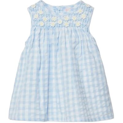 Boboli Poplin Dress Check For Baby -Bci 56 Blue 56 Boboli Poplin Dress Check For Baby -Bci 56 Blue 56