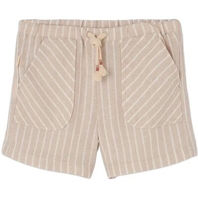 Boboli Linen Bermuda Shorts Striped For Girl 122 Beige 122 Boboli Linen Bermuda Shorts Striped For Girl 122 Beige 122