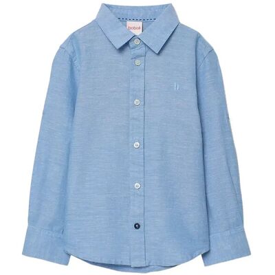 Boboli Linen Shirt Long Sleeves For Boy -Bci 122 Blue 122 Boboli Linen Shirt Long Sleeves For Boy -Bci 122 Blue 122