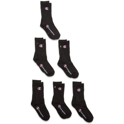 Champion 6Pk Crew Socks 27/30 Black 27/30 Champion 6Pk Crew Socks 27/30 Black 27/30