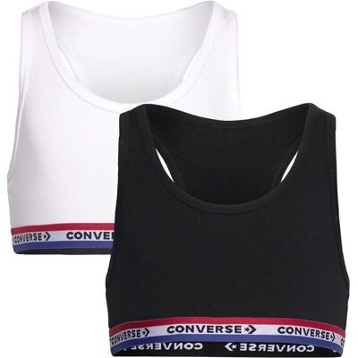 Converse Chg 2Pk Racerback Bra 122/128CM Black 122/128CM Converse Chg 2Pk Racerback Bra 122/128CM Black 122/128CM