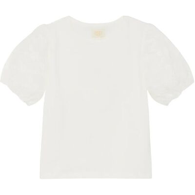 Creamie T-Shirt Ss Embroidery 128 White 128 Creamie T-Shirt Ss Embroidery 128 White 128