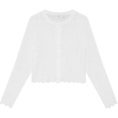 Creamie Cardigan Pointelle 98 White 98 Creamie Cardigan Pointelle 98 White 98