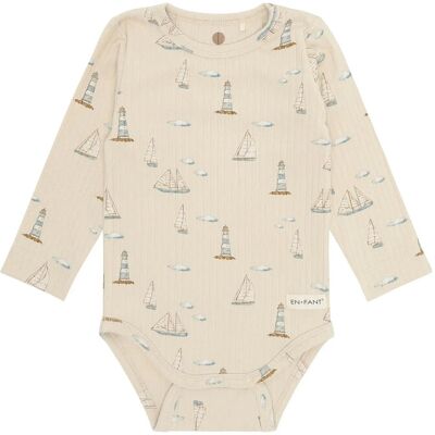 En Fant Body Ls Rib Aop 68 Beige 68 En Fant Body Ls Rib Aop 68 Beige 68