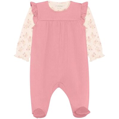 Fixoni Set W. Body And Romper Rib 74 Pink 74 Fixoni Set W. Body And Romper Rib 74 Pink 74