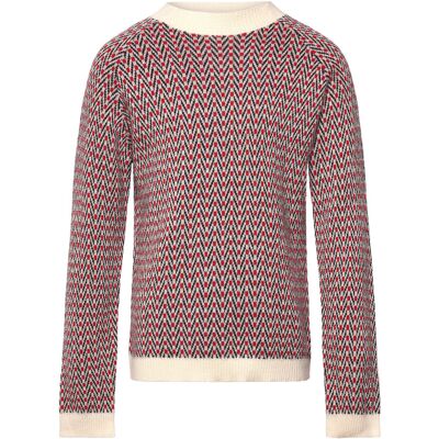 FUB Herringbone Sweater 110 Burgundy 110 FUB Herringbone Sweater 110 Burgundy 110