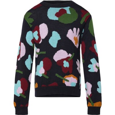 FUB Jaquard Sweater 100 Navy 100 FUB Jaquard Sweater 100 Navy 100