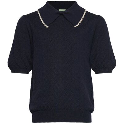 FUB Pointelle Polo 110 Navy 110 FUB Pointelle Polo 110 Navy 110