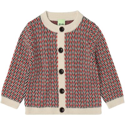 FUB Baby Herringbone Cardigan 74 Red 74 FUB Baby Herringbone Cardigan 74 Red 74