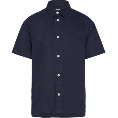 Gant Cotton Linen Ss Shirt 122/128 Navy 122/128 Gant Cotton Linen Ss Shirt 122/128 Navy 122/128