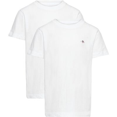 Gant C-Neck T-Shirt 2-Pack 134-140 White 134-140 Gant C-Neck T-Shirt 2-Pack 134-140 White 134-140